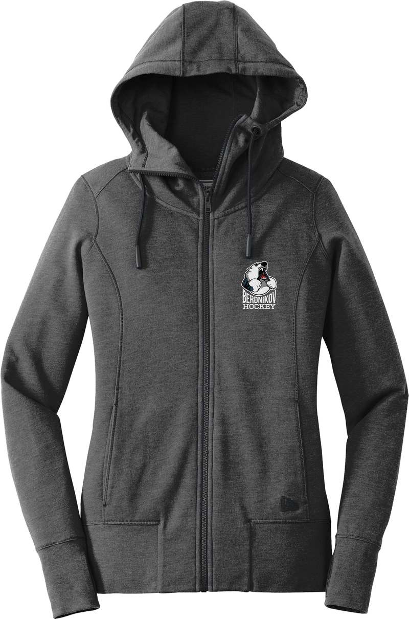 Berdnikov Bears New Era Ladies Tri-Blend Fleece Full-Zip Hoodie