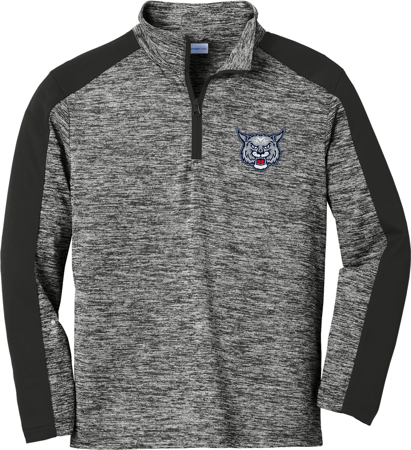 CT Bobcats Youth PosiCharge  Electric Heather Colorblock 1/4-Zip Pullover